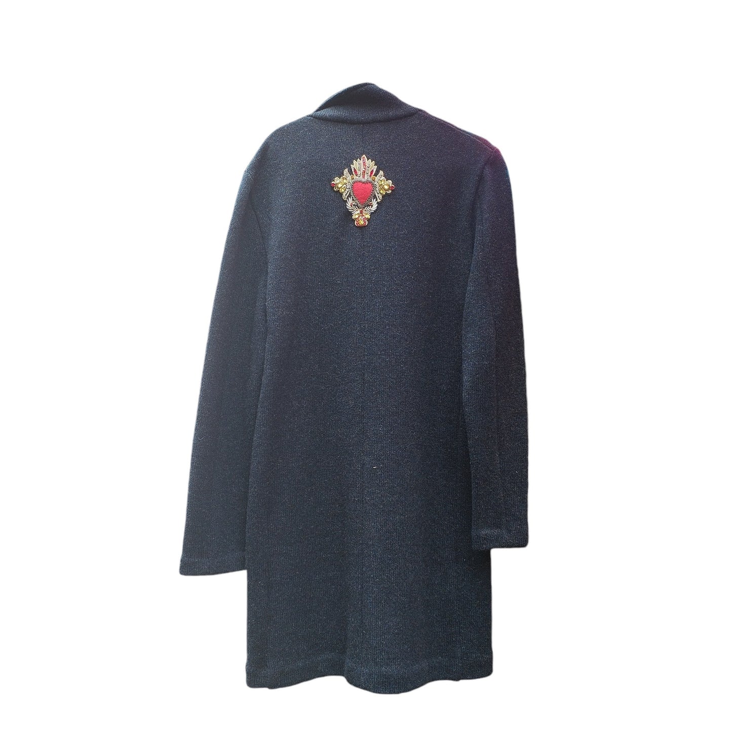 Cappotto vintage blu in pura lana custom