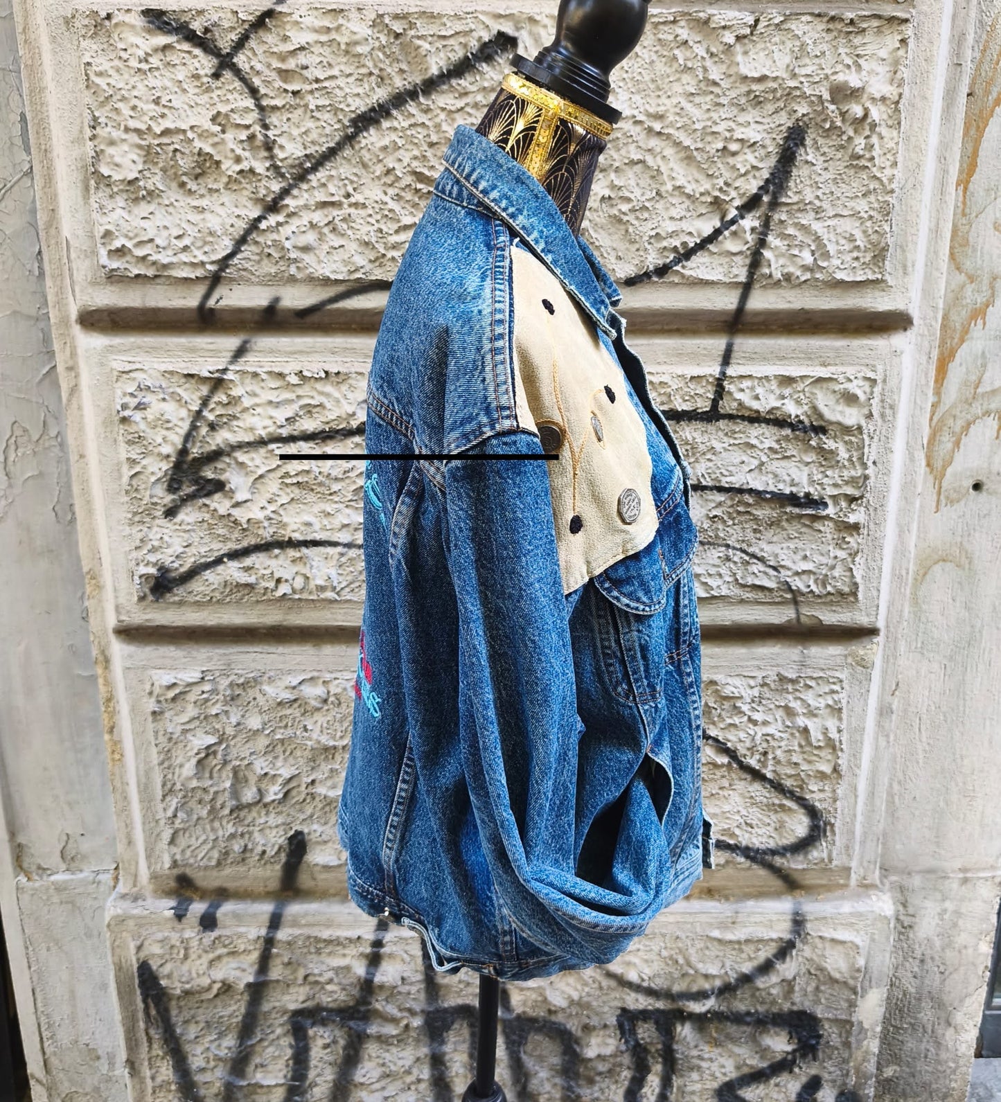Giacca vintage in jeans Turquoise Taglia xl