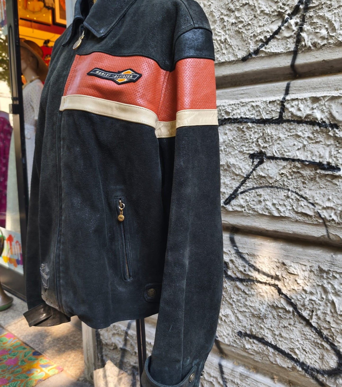 Giacca vintage in pelle Harley Davidson taglia L