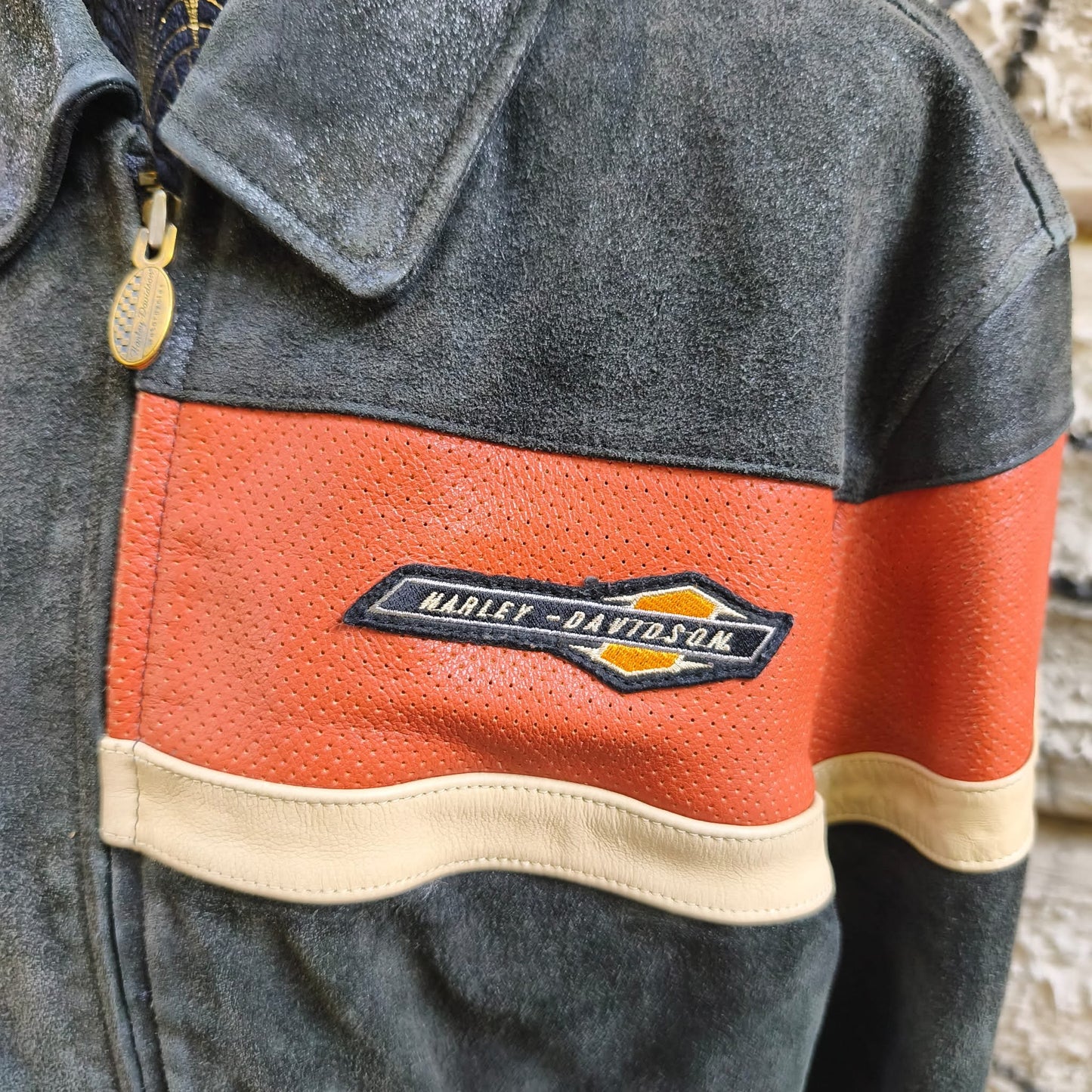 Giacca vintage in pelle Harley Davidson taglia L