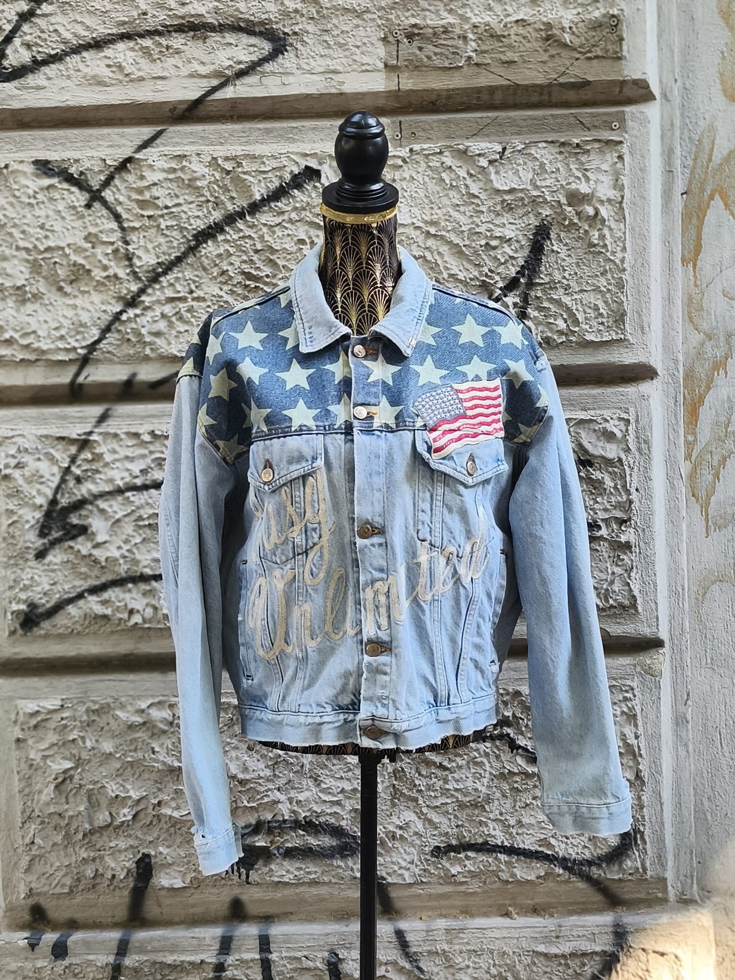 Giacca vintage in jeans Unlimited Rebel Rider Taglia xl