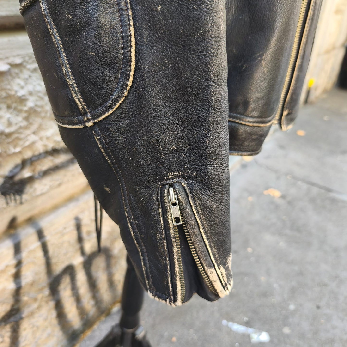 Giacca vintage in pelle Harley Davidson smanicabile Taglia xl