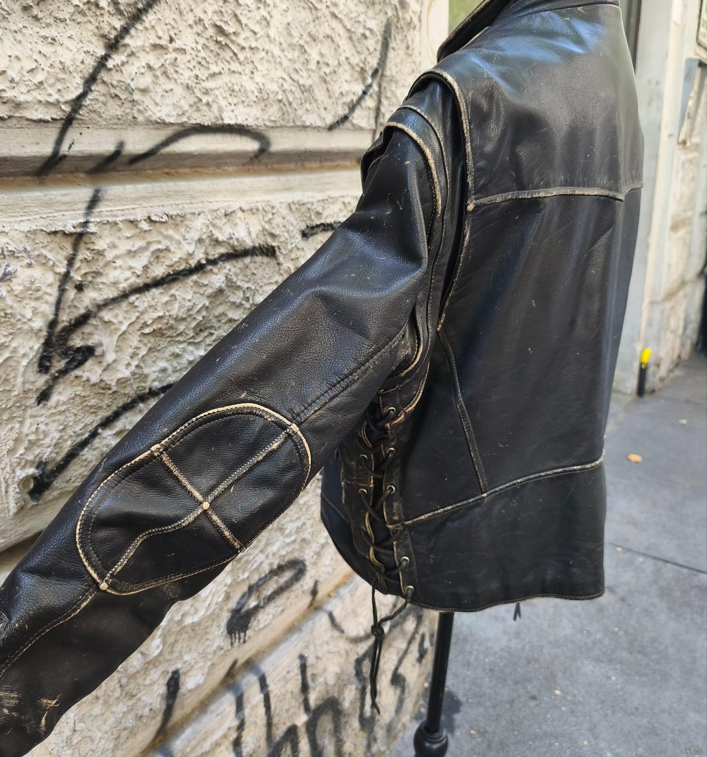 Giacca vintage in pelle Harley Davidson smanicabile Taglia xl