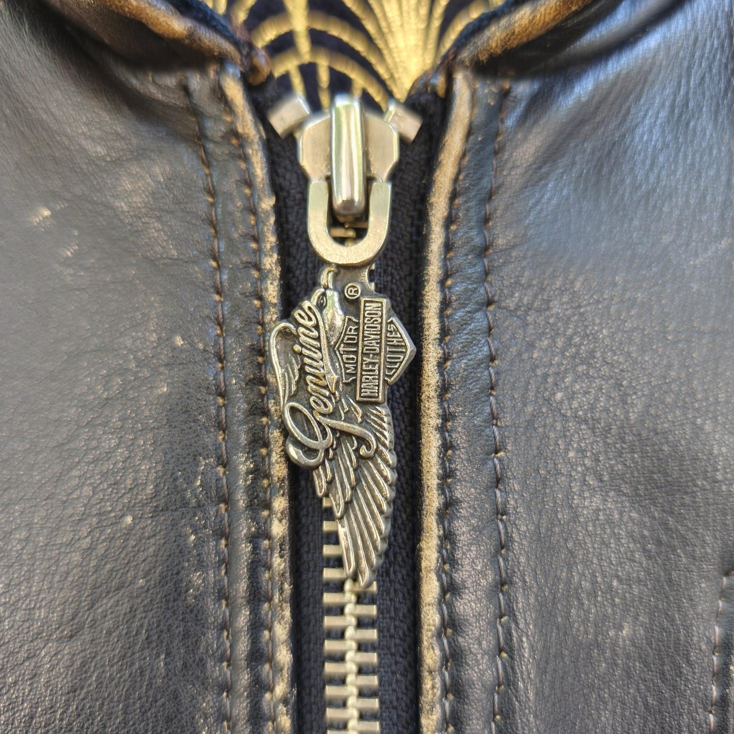 Giacca vintage in pelle Harley Davidson smanicabile Taglia xl