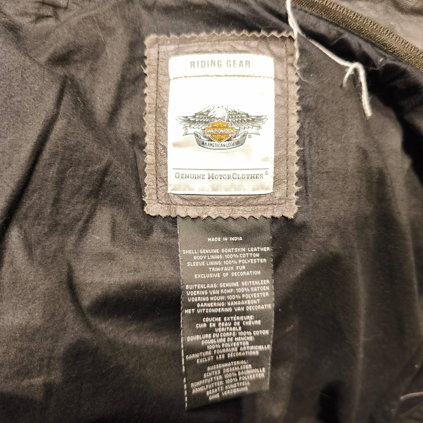Giacca vintage in pelle Harley Davidson testa di moro