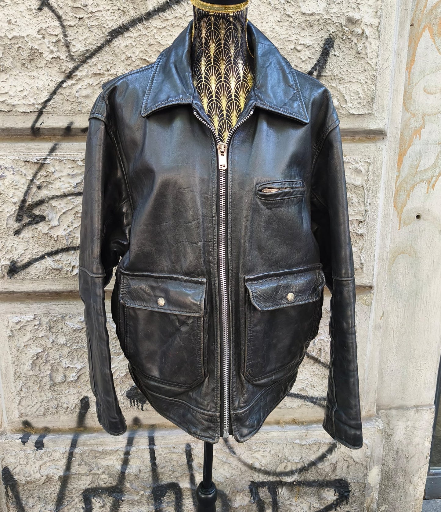 Giacca in pelle vintage Schott N.Y.C. Taglia xl