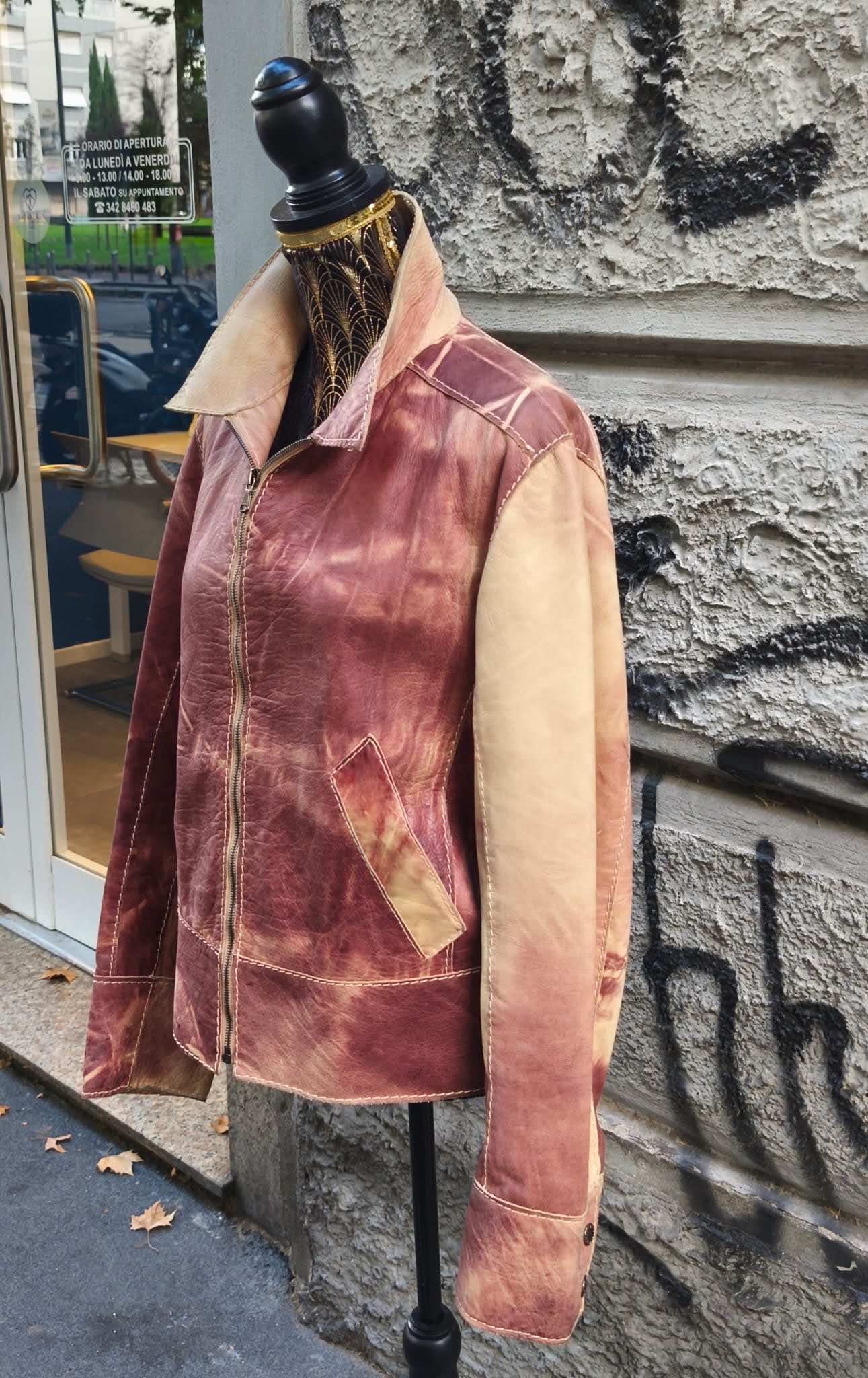 Giacca in pelle vintage Dolce e Gabbana Taglia 46
