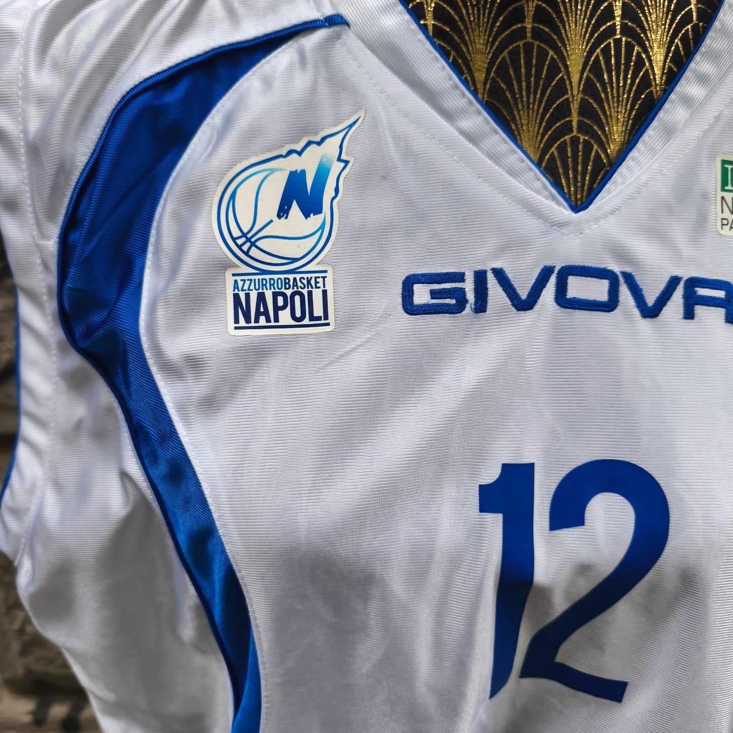 Canotta basket vintage dell'Azzurro Napoli con autografi Taglia xl