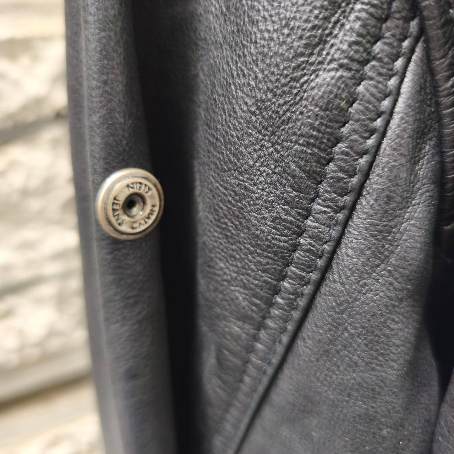 Giacca Calvin Klein vintage in pelle custom Roling Stones