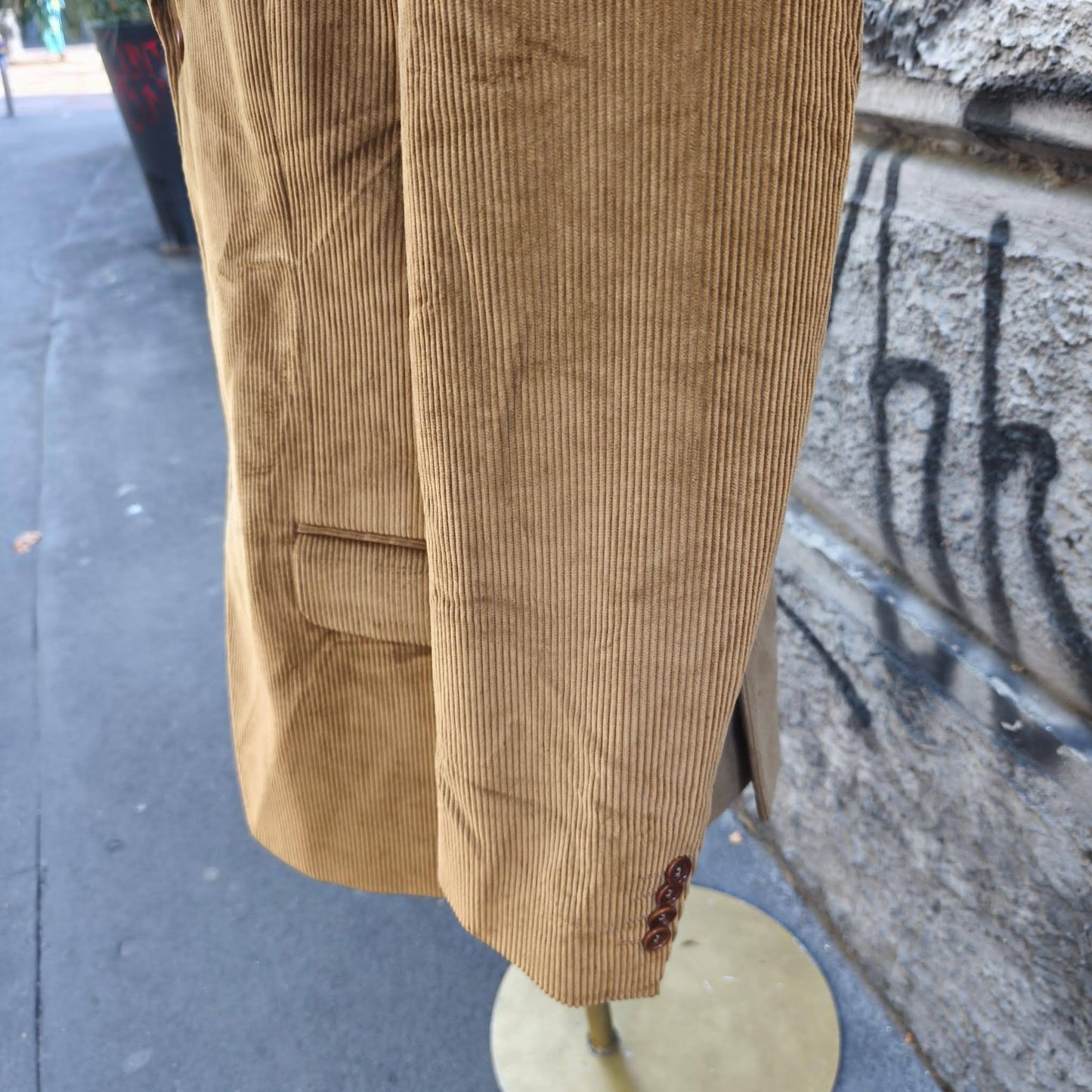 Blazer uomo vintage in velluto a coste color nocciola