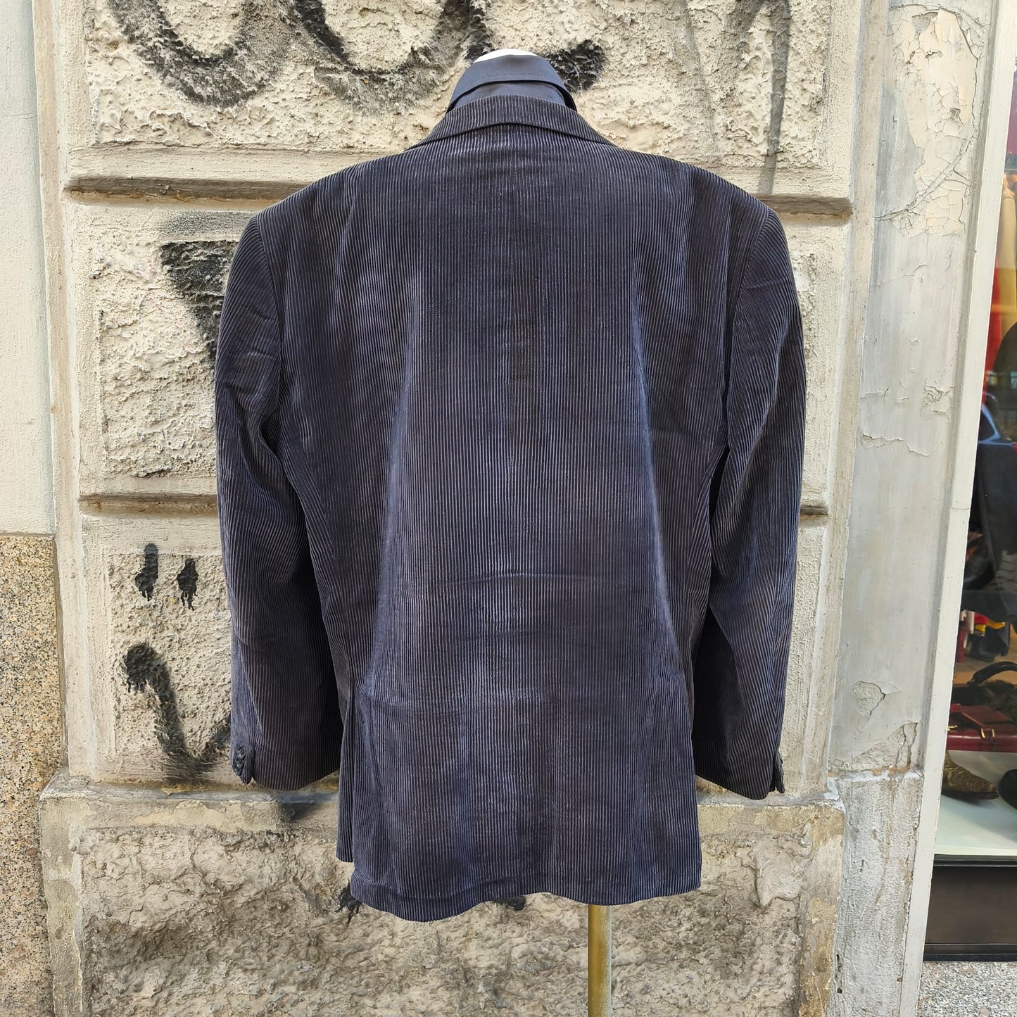 Blazer uomo vintage in velluto a coste grigio