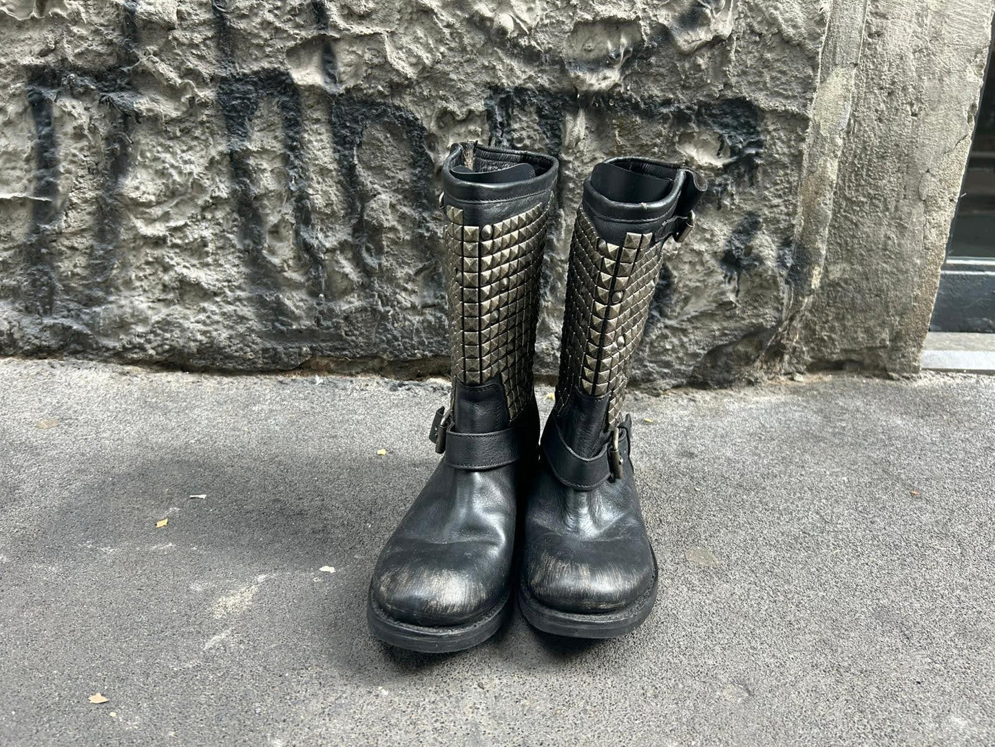 Stivali vintage biker Ash con borchie