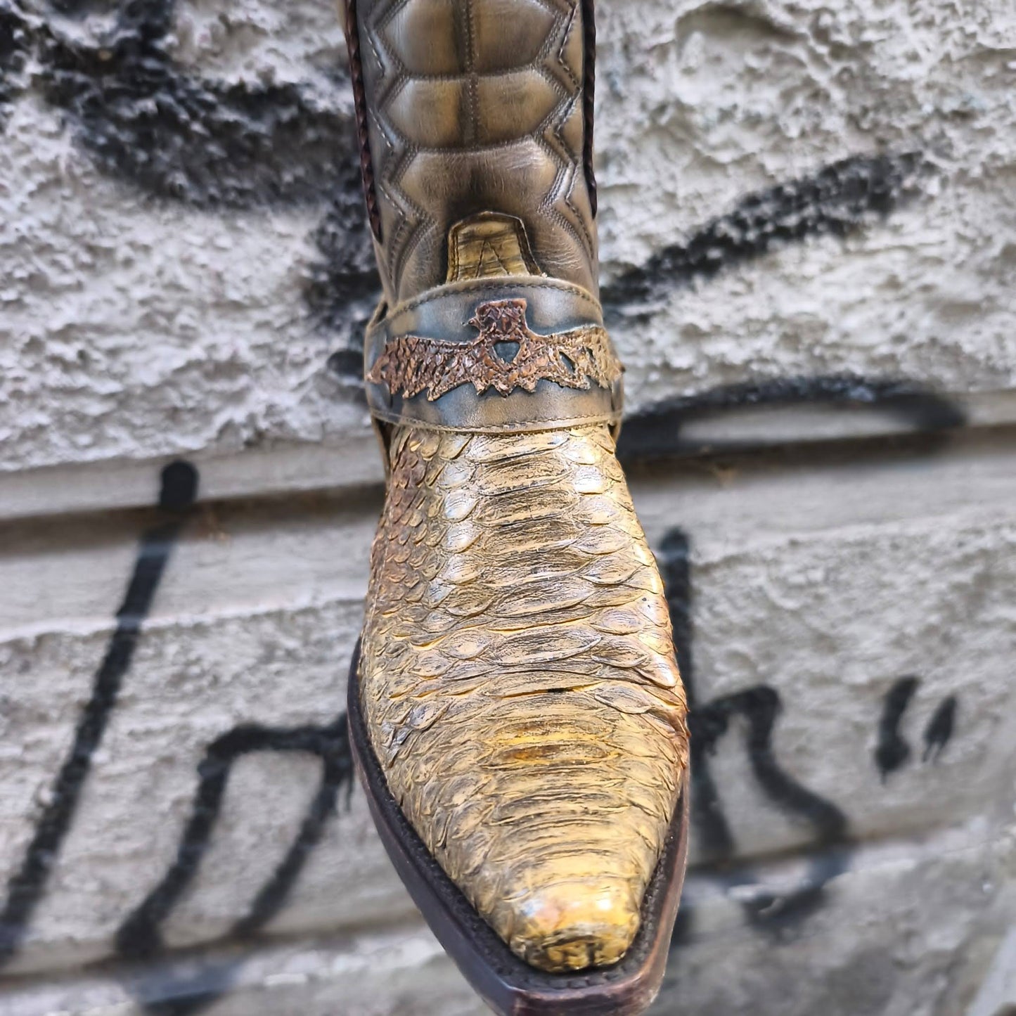 Stivale vintage texani in coccodrillo e pitone