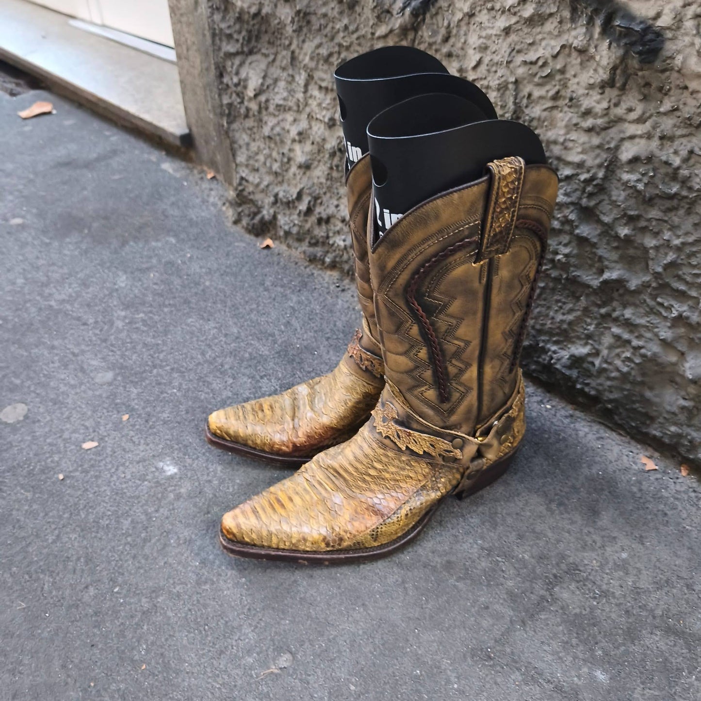 Stivale vintage texani in coccodrillo e pitone