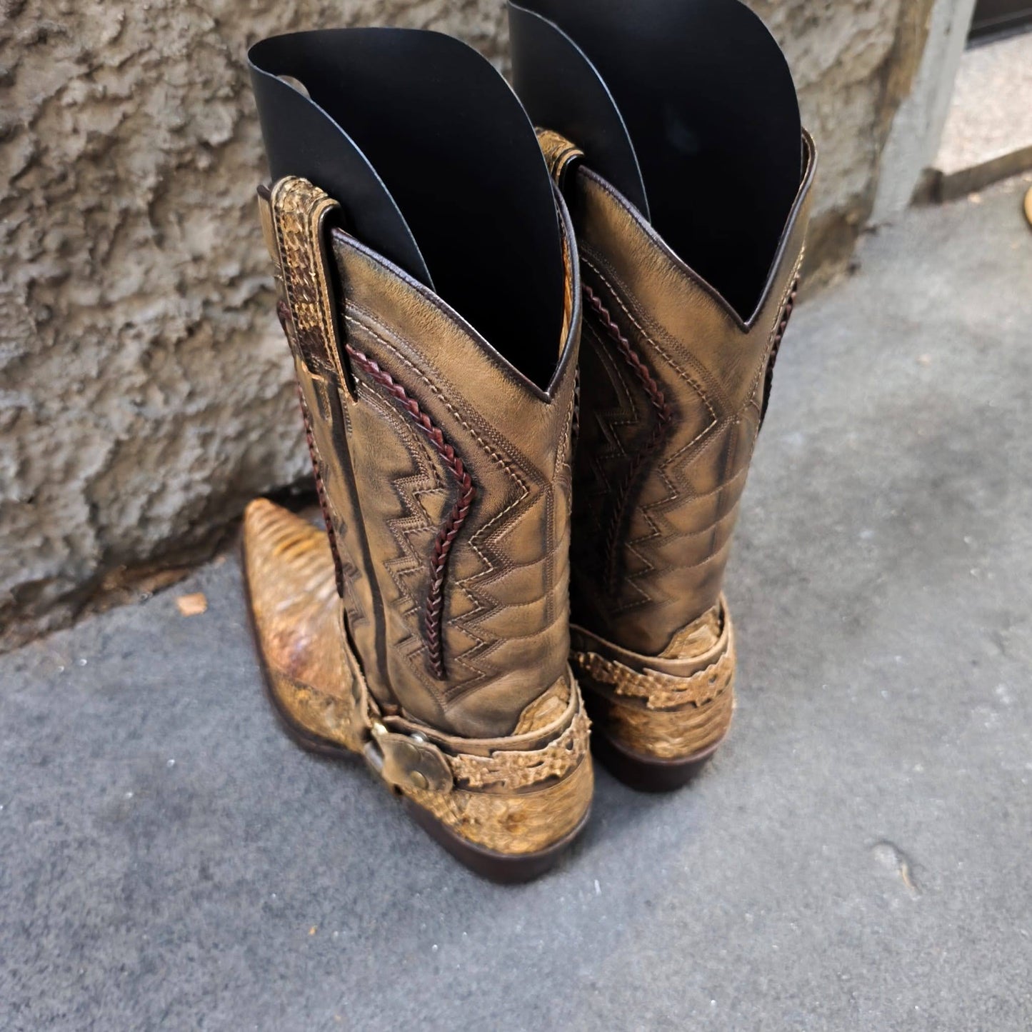 Stivale vintage texani in coccodrillo e pitone
