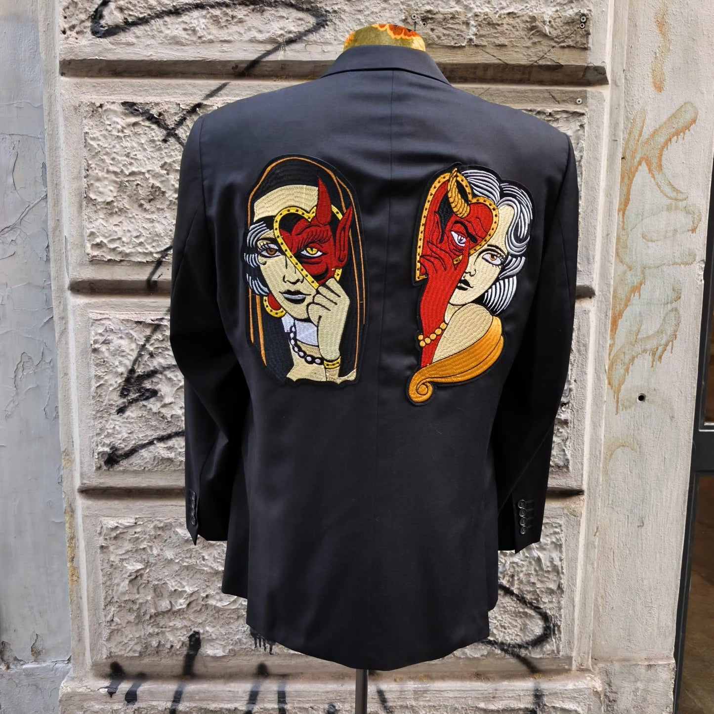 Giacca uomo vintage Cacharel in pura lana custom Old school