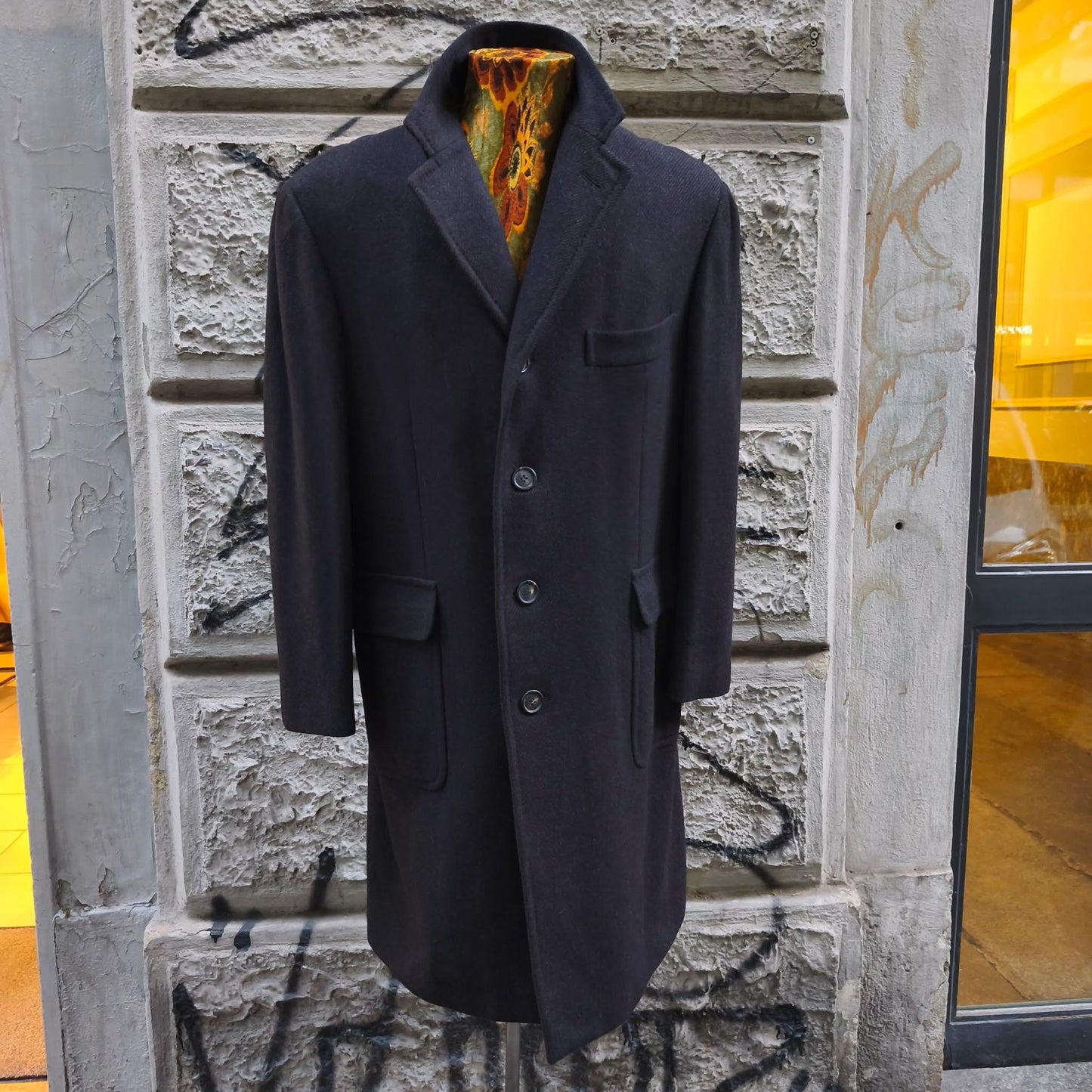 Cappotto vintage grigio Caruso lana e cashmere