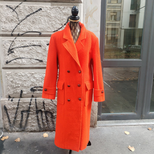 Cappotto vintage arancio in panno casentino