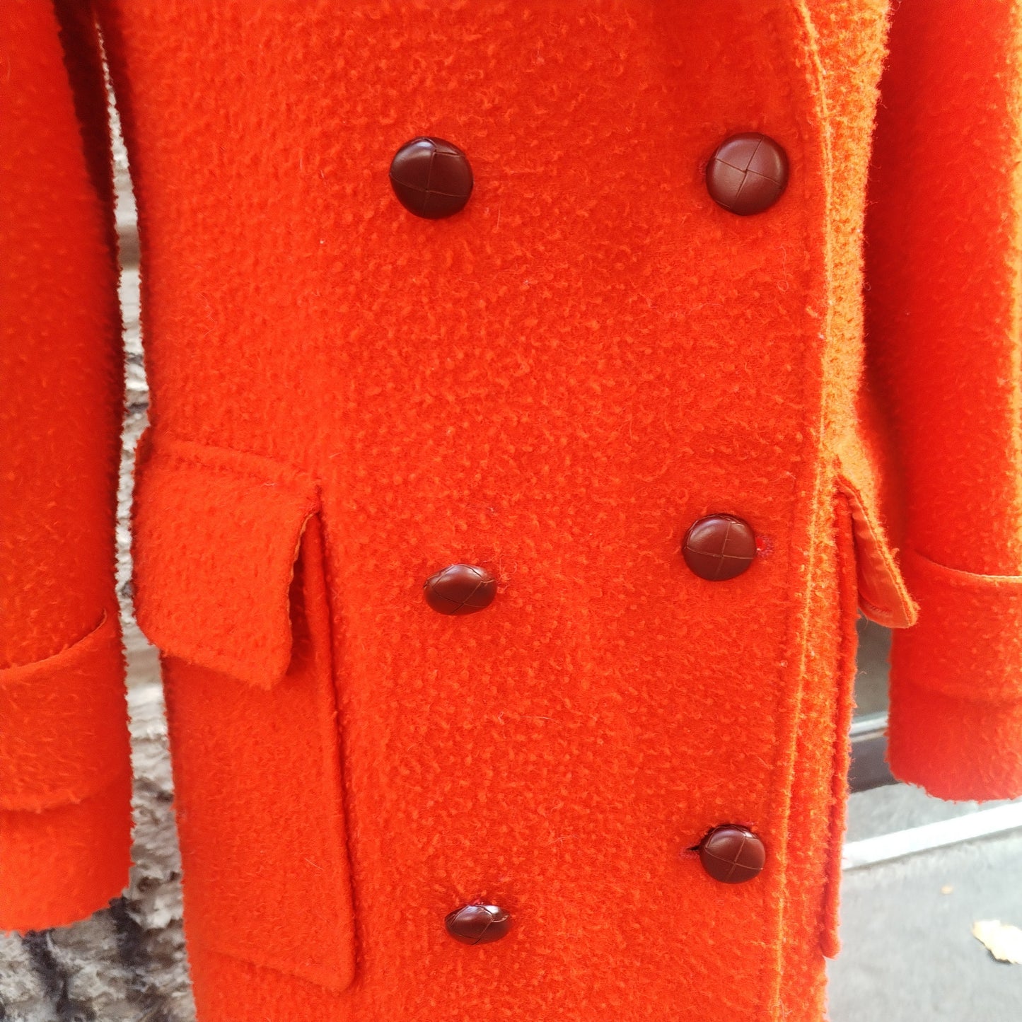 Cappotto vintage arancio in panno casentino