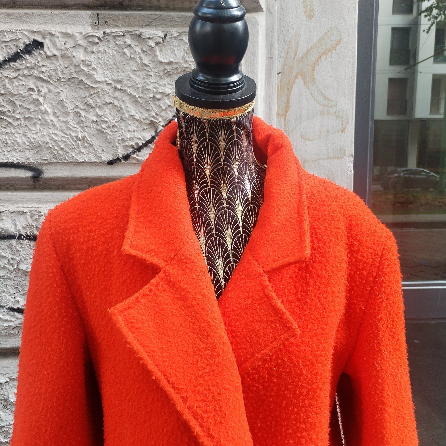 Cappotto vintage arancio in panno casentino
