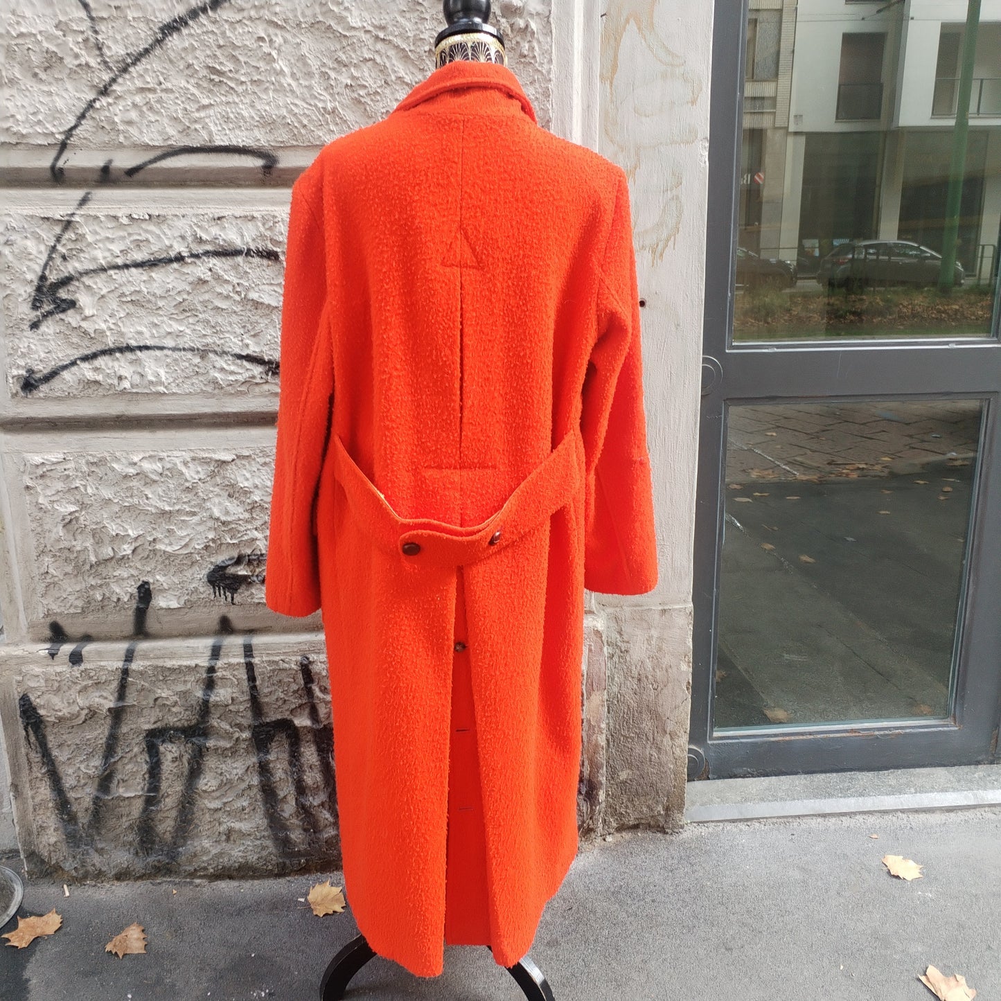 Cappotto vintage arancio in panno casentino