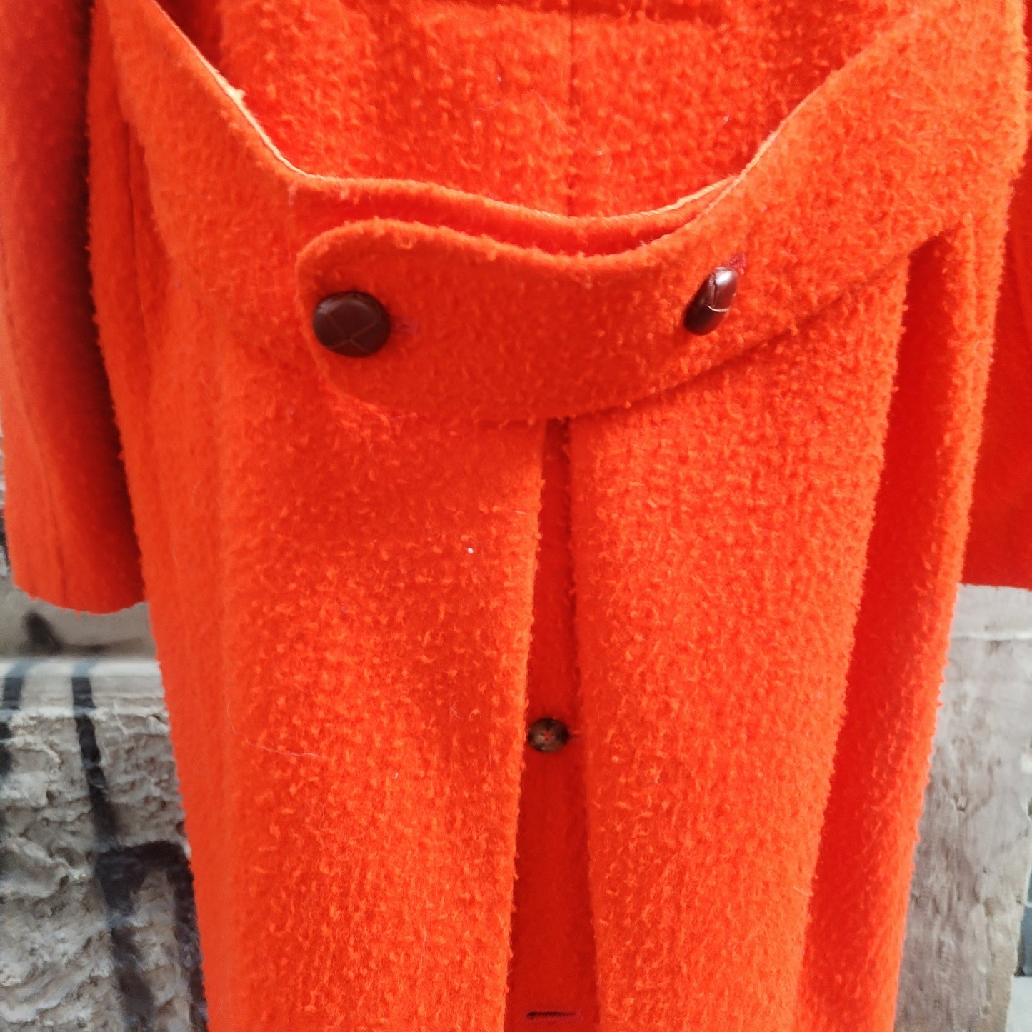 Cappotto vintage arancio in panno casentino