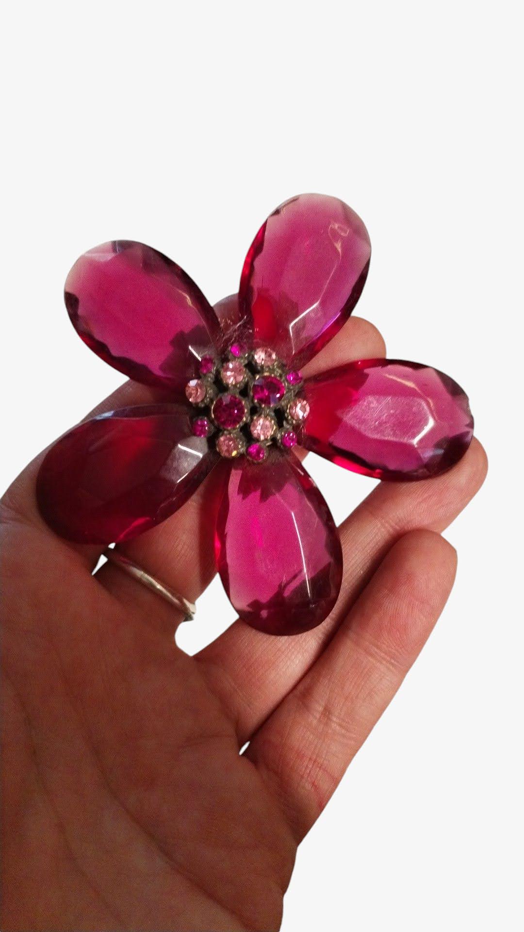 Spilla flower burgundy vintage