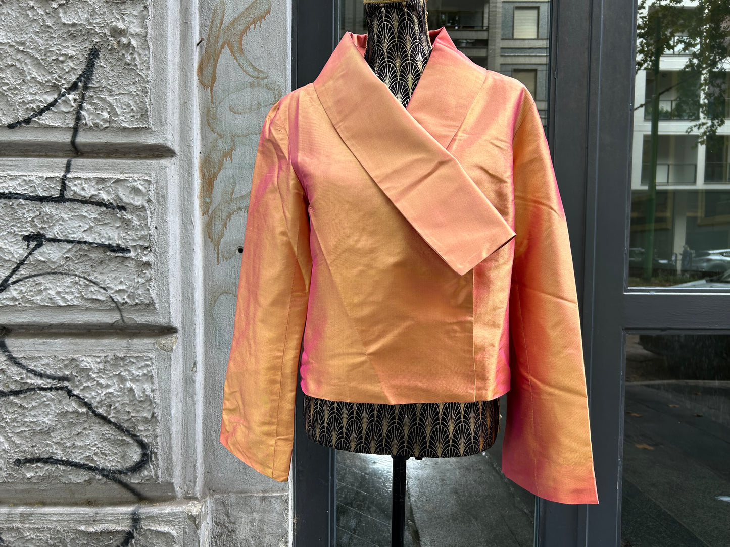 Giacca kimono in shantung di seta vintage