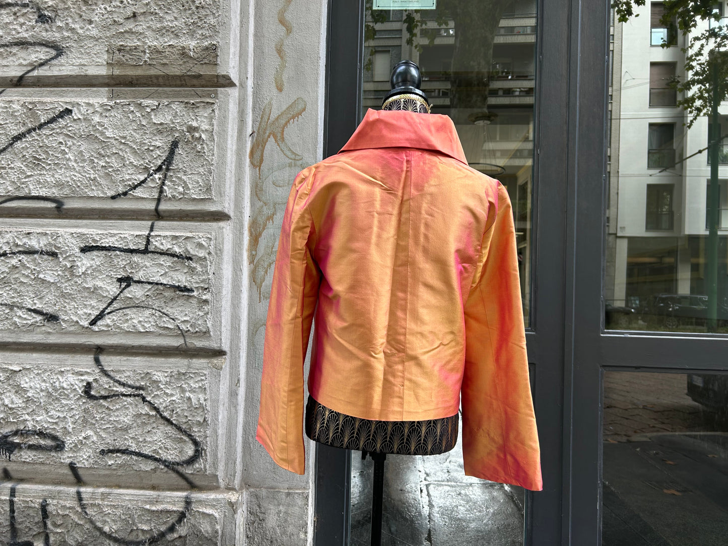Giacca kimono in shantung di seta vintage