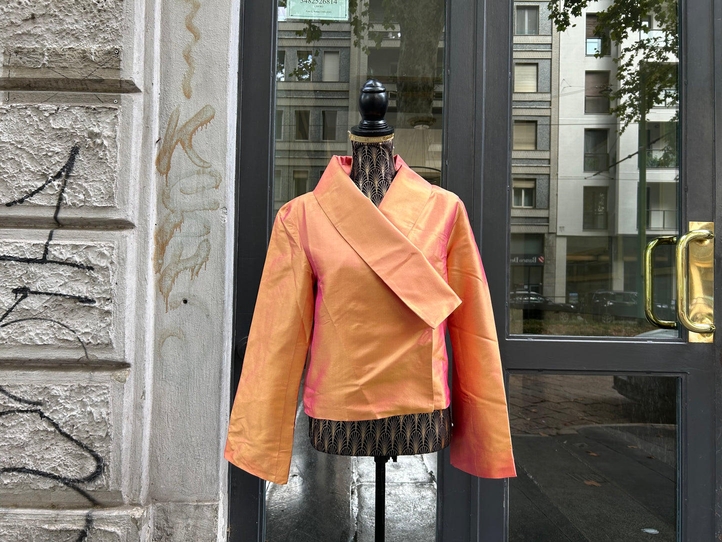 Giacca kimono in shantung di seta vintage