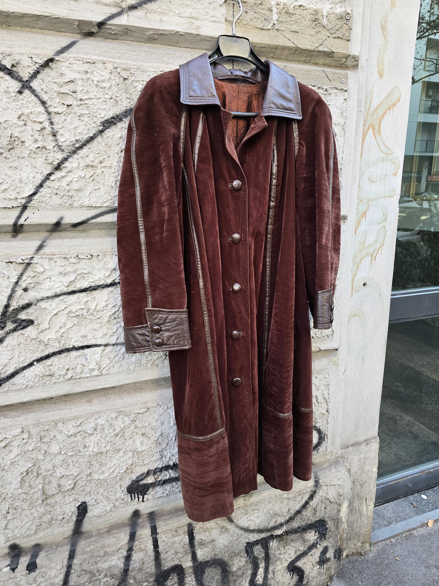 Giacca vintage donna in velluto e vera pelle