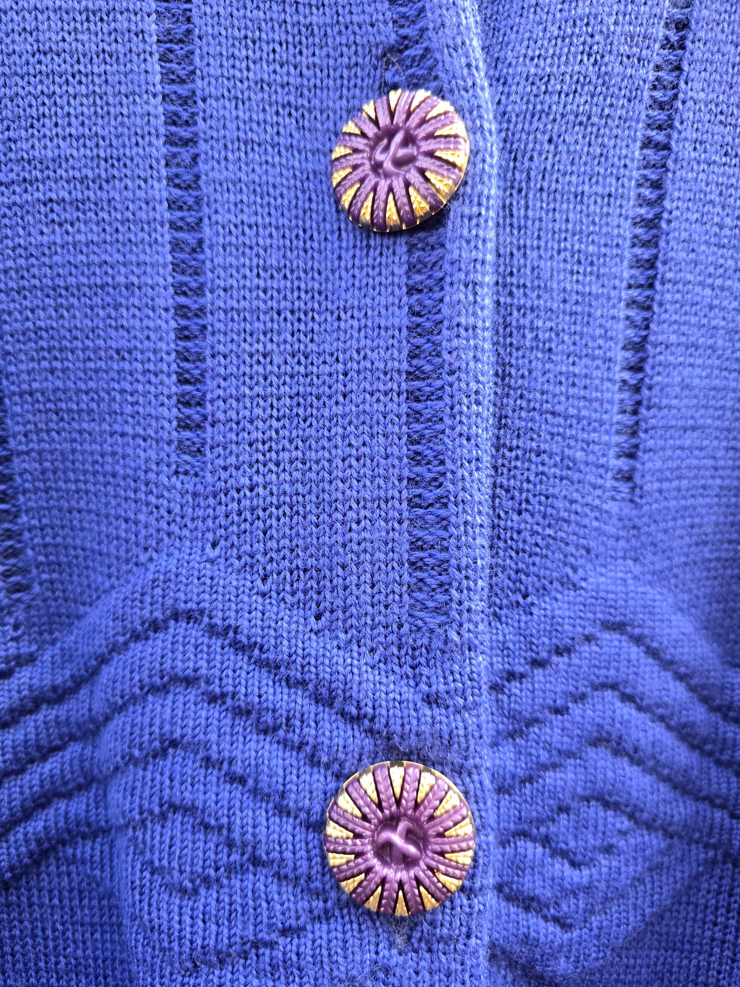 Cardigan vintage in lana indaco