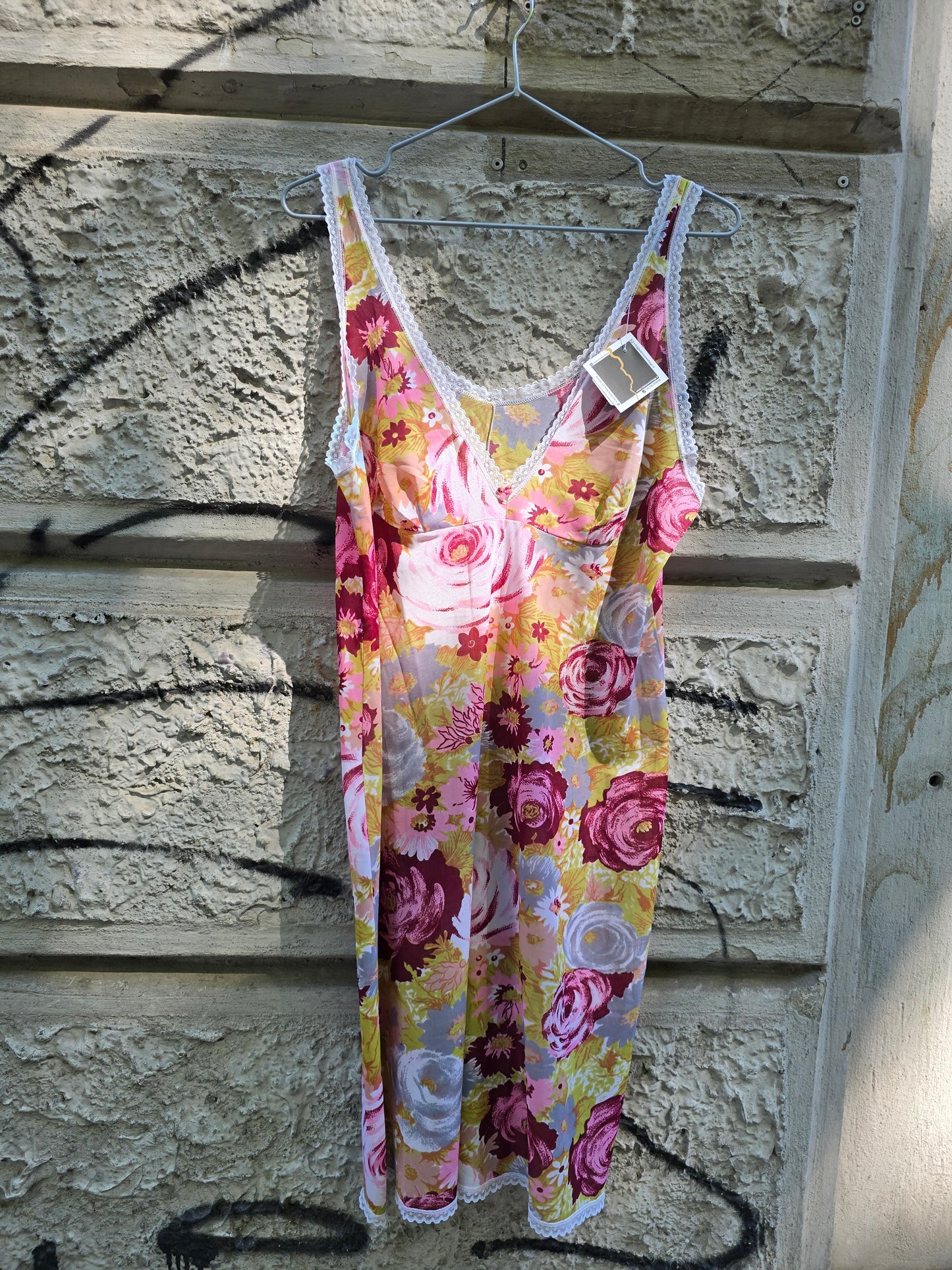 Sottoveste vintage anni 70 a fiori