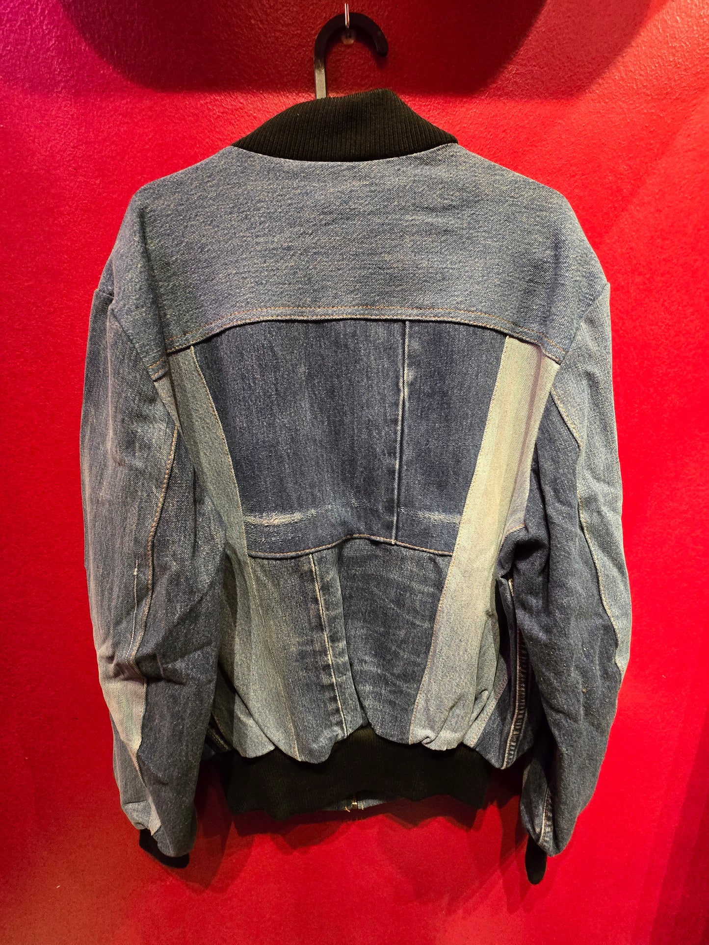 Giacca vintage in jeans modello bomber