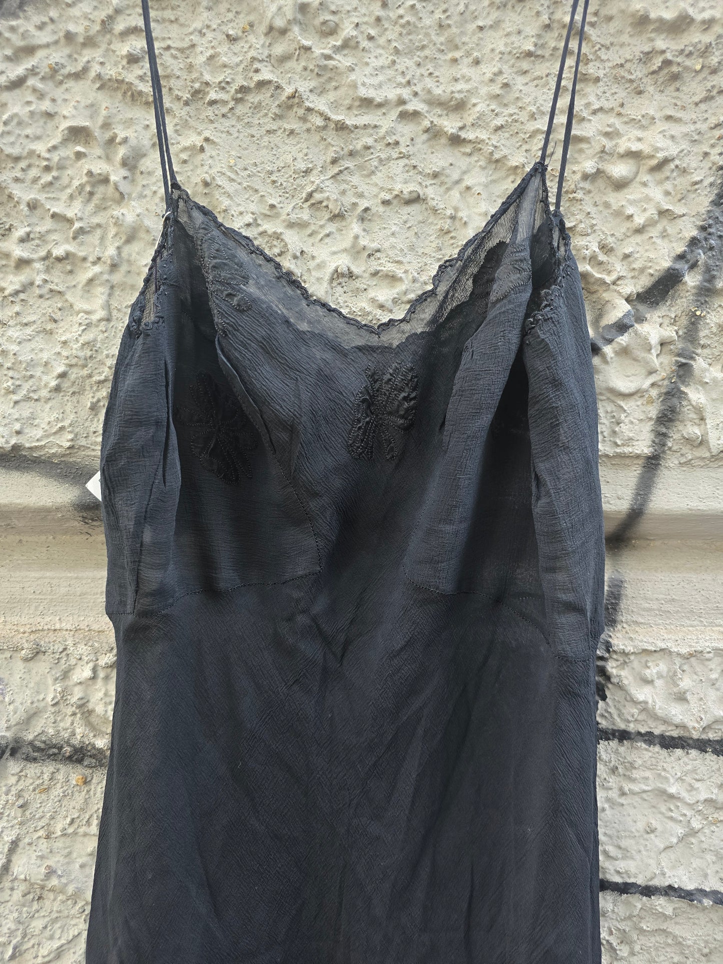 Sottoveste vintage in seta nera