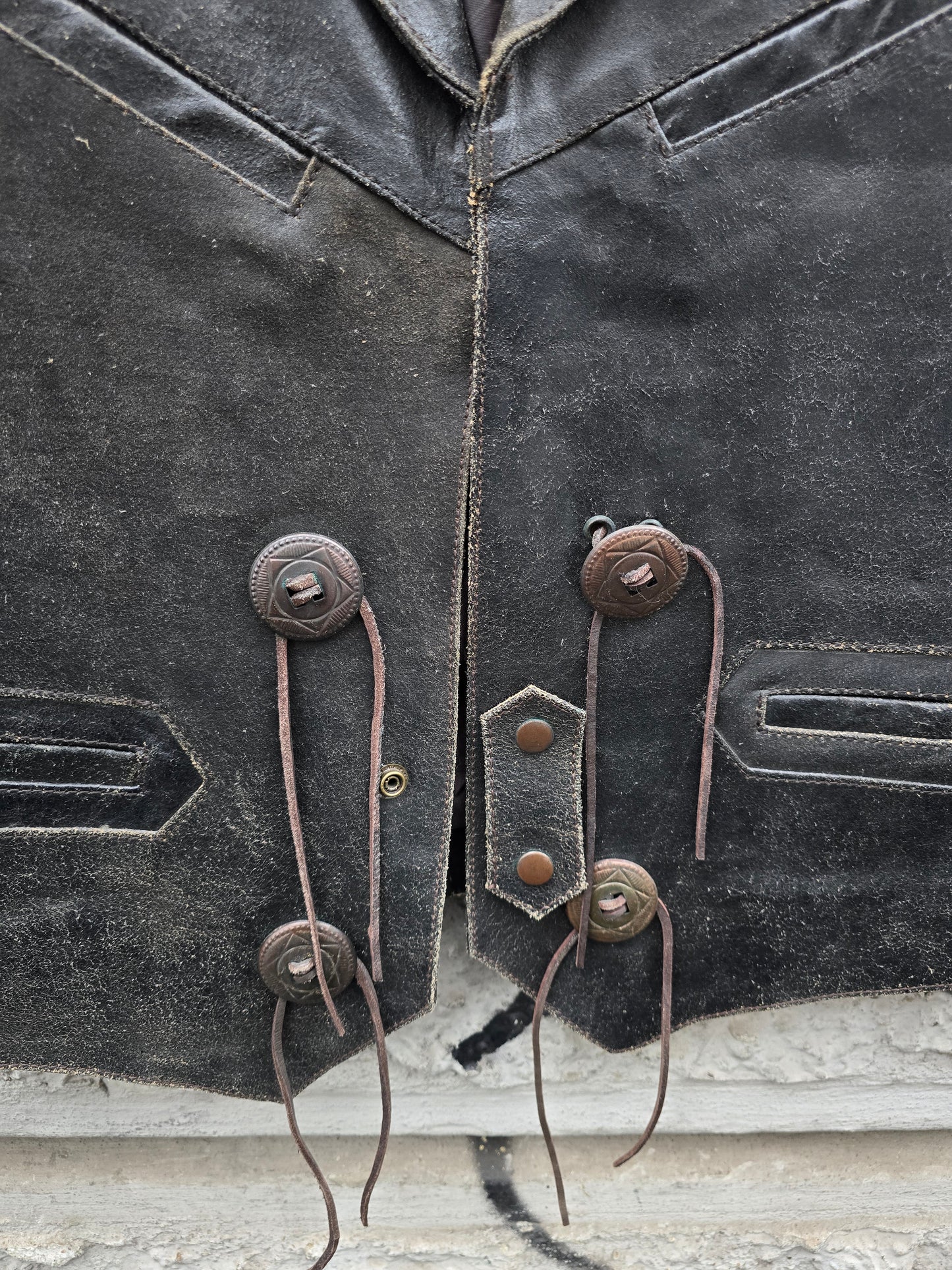 Gilet vintage in vera pelle Indian Biker