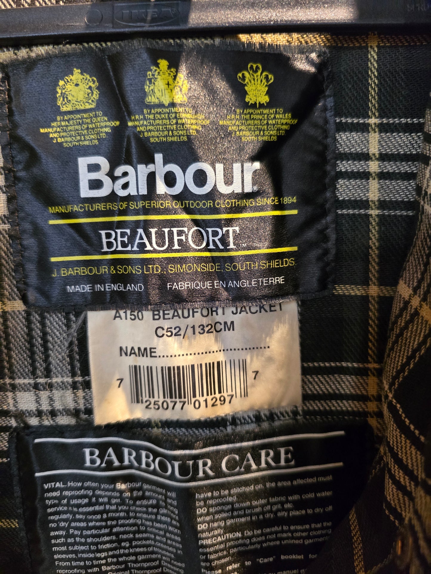 Barbour Beaufort vintage verde militare