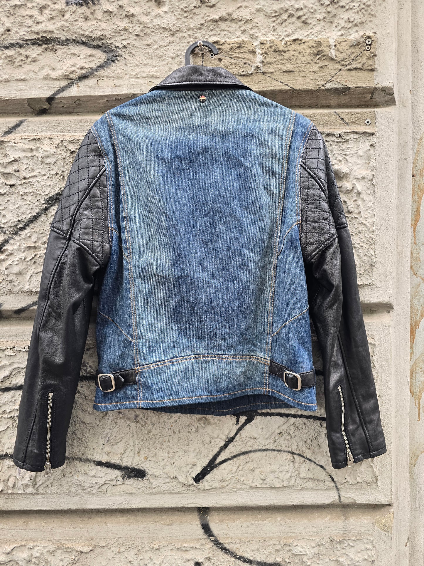Giacca vintage in denim e pelle Schott Perfecto