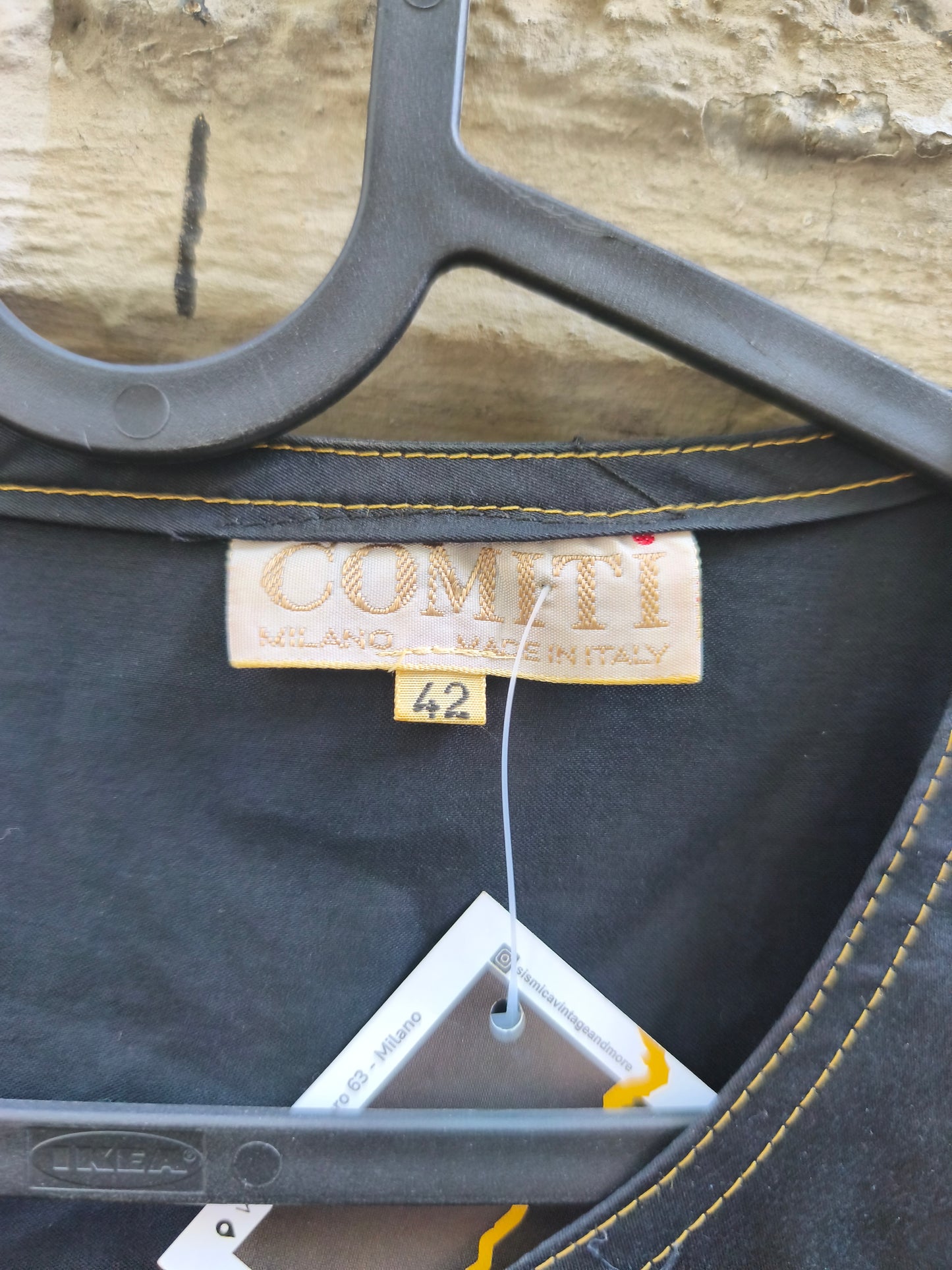 Abito vintage anni 80 maniche pipistrello cotone e seta