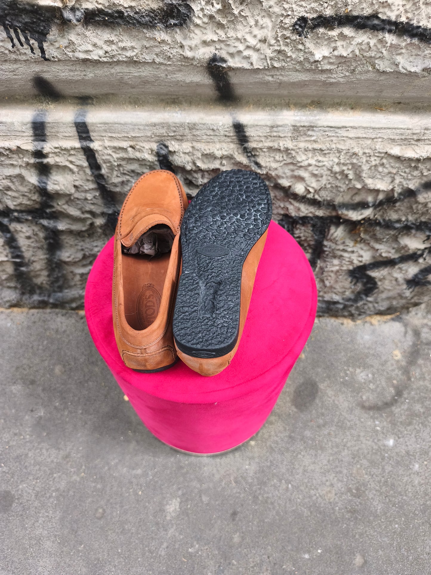 Mocassino vintage Tod's taglia 41 marrone chiaro scamosciato, mai indossato