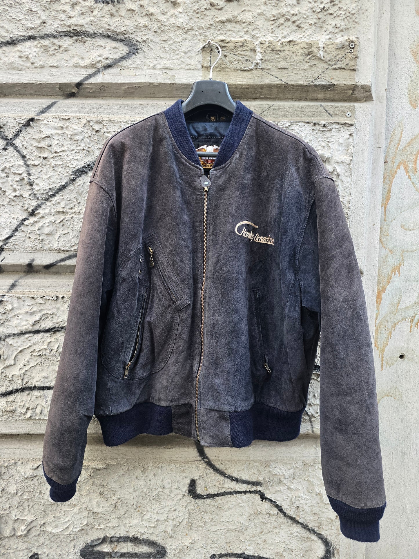 Bomber jacket vintage Harley Davidson in vera pelle