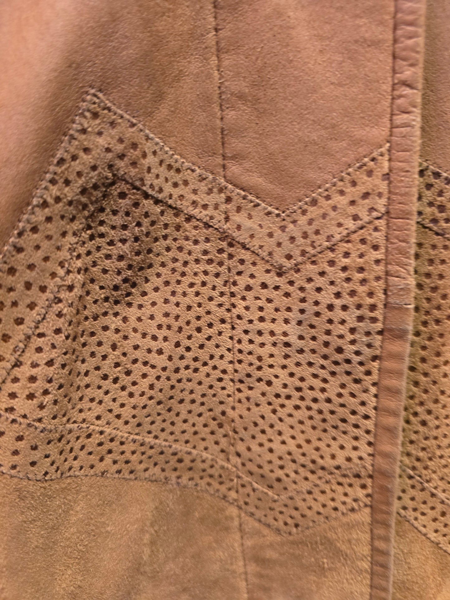 Giacca vintage in pelle e suede