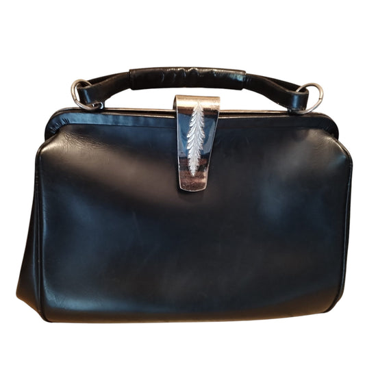 Borsa vintage nera art decò anni 60
