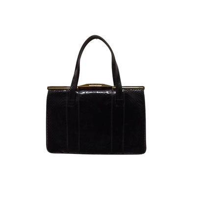 Borsa vintage anni 50 in pitone nero