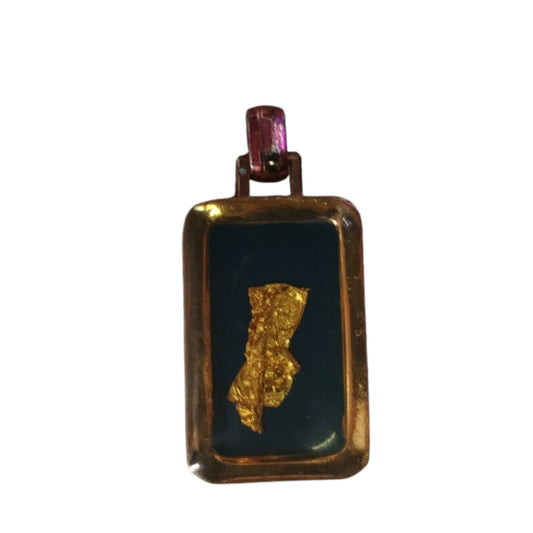 Ciondolo vintage con foglia in oro 18 carati