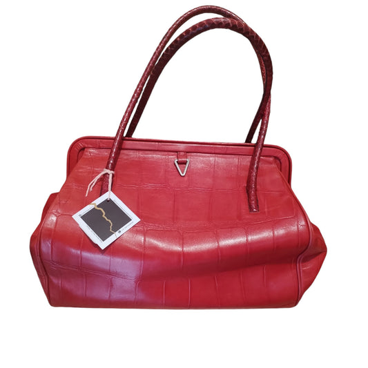 Doctor bag rossa in vero pitone anni 80