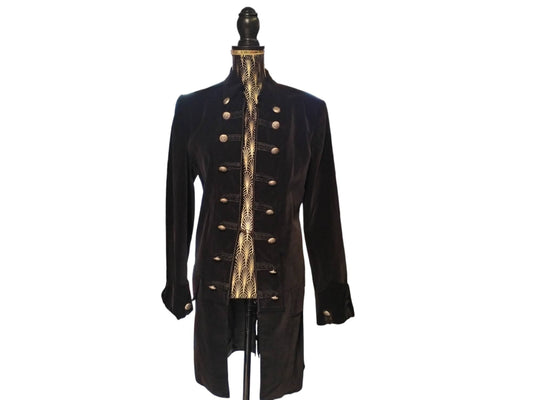 Giacca vintage in velluto nero gotica