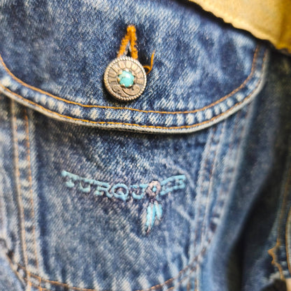 Giacca vintage in jeans Turquoise Taglia xl