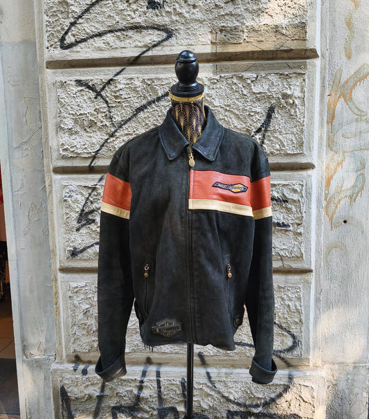 Giacca vintage in pelle Harley Davidson taglia L