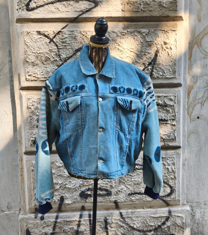 Giacca in jeans vintage Shining nativi d'America Taglia L